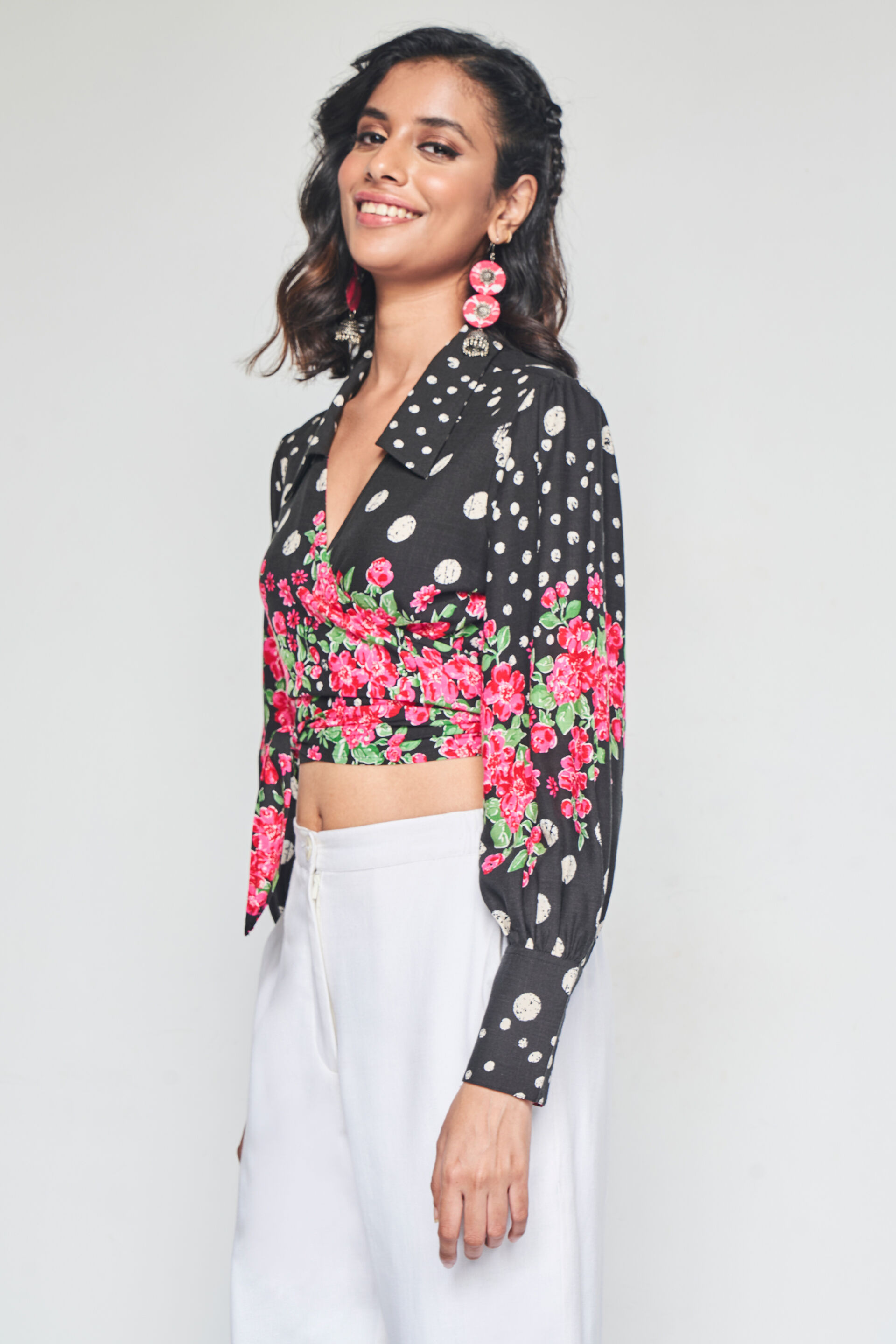 Nisha Cropped Top, Black, image 3